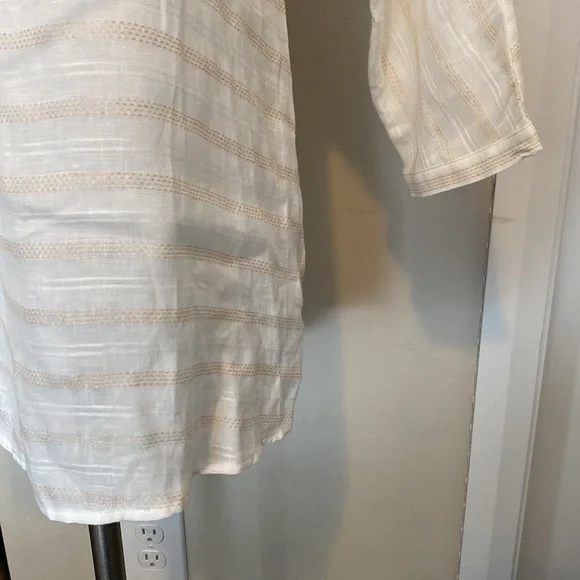 NWT! Massimo Dutti Striped Linen Tie Blouse - Picture 3 of 7